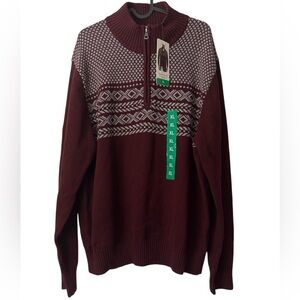 Weatherproof Men's Burgundy Quarter Zip Sweater NWT Size Extra Large